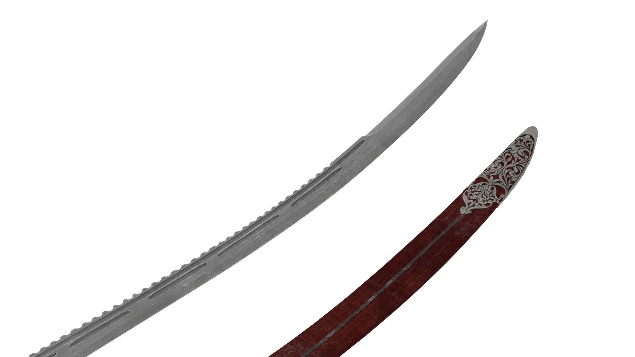 Talwar Sword Low-poly 3D model_9