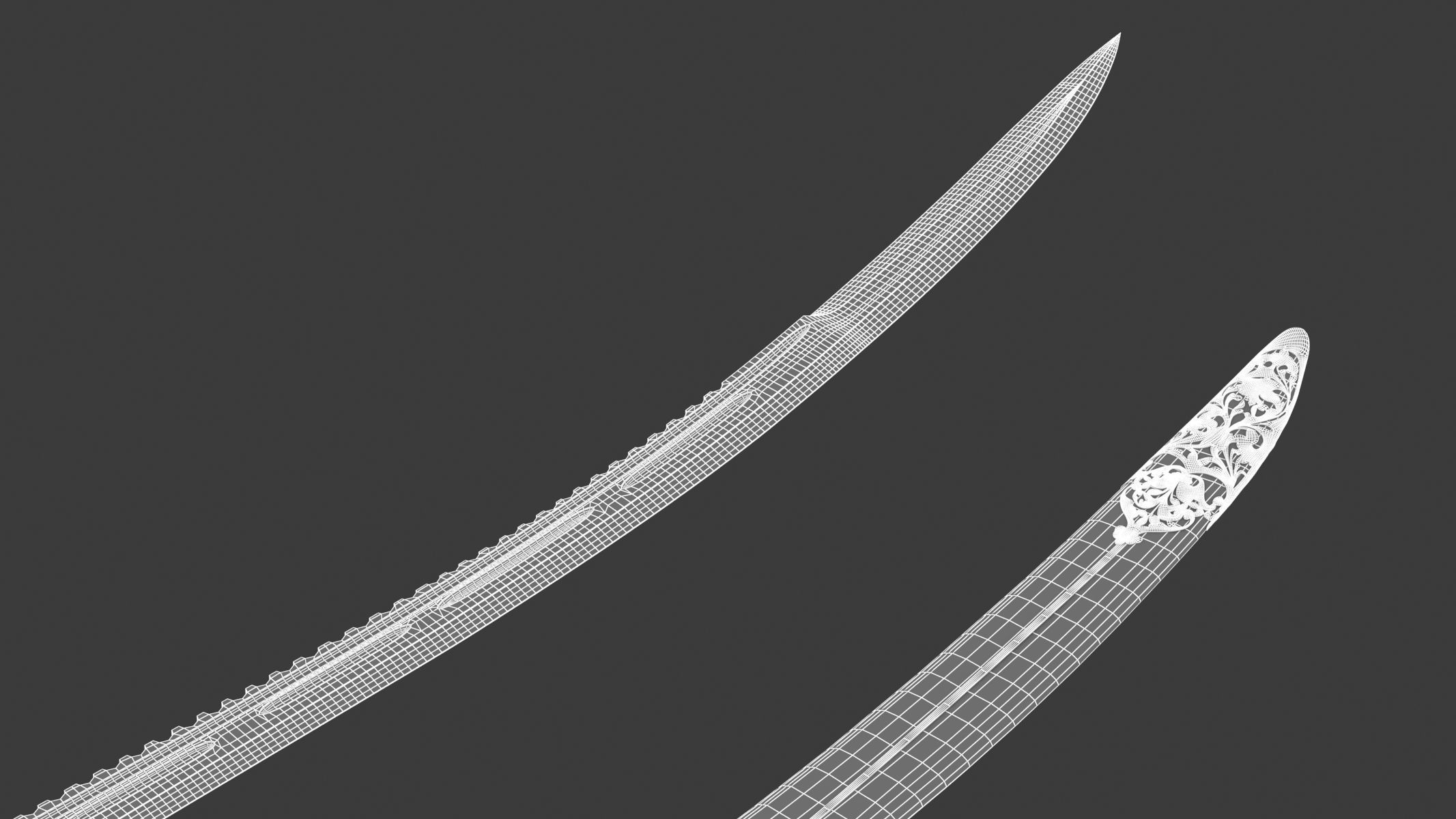 Talwar Sword Low-poly 3D model_19