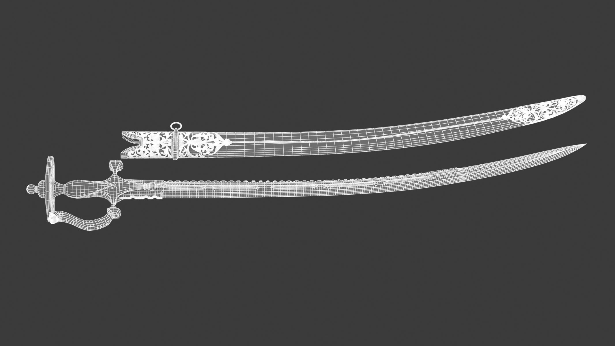 Talwar Sword Low-poly 3D model_10