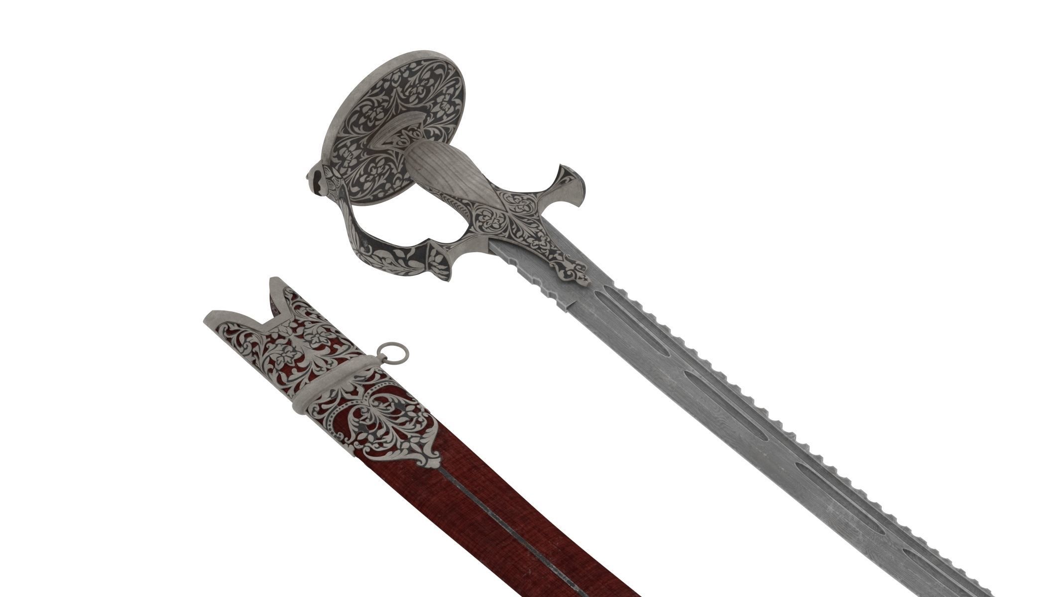 Talwar Sword Low-poly 3D model_8