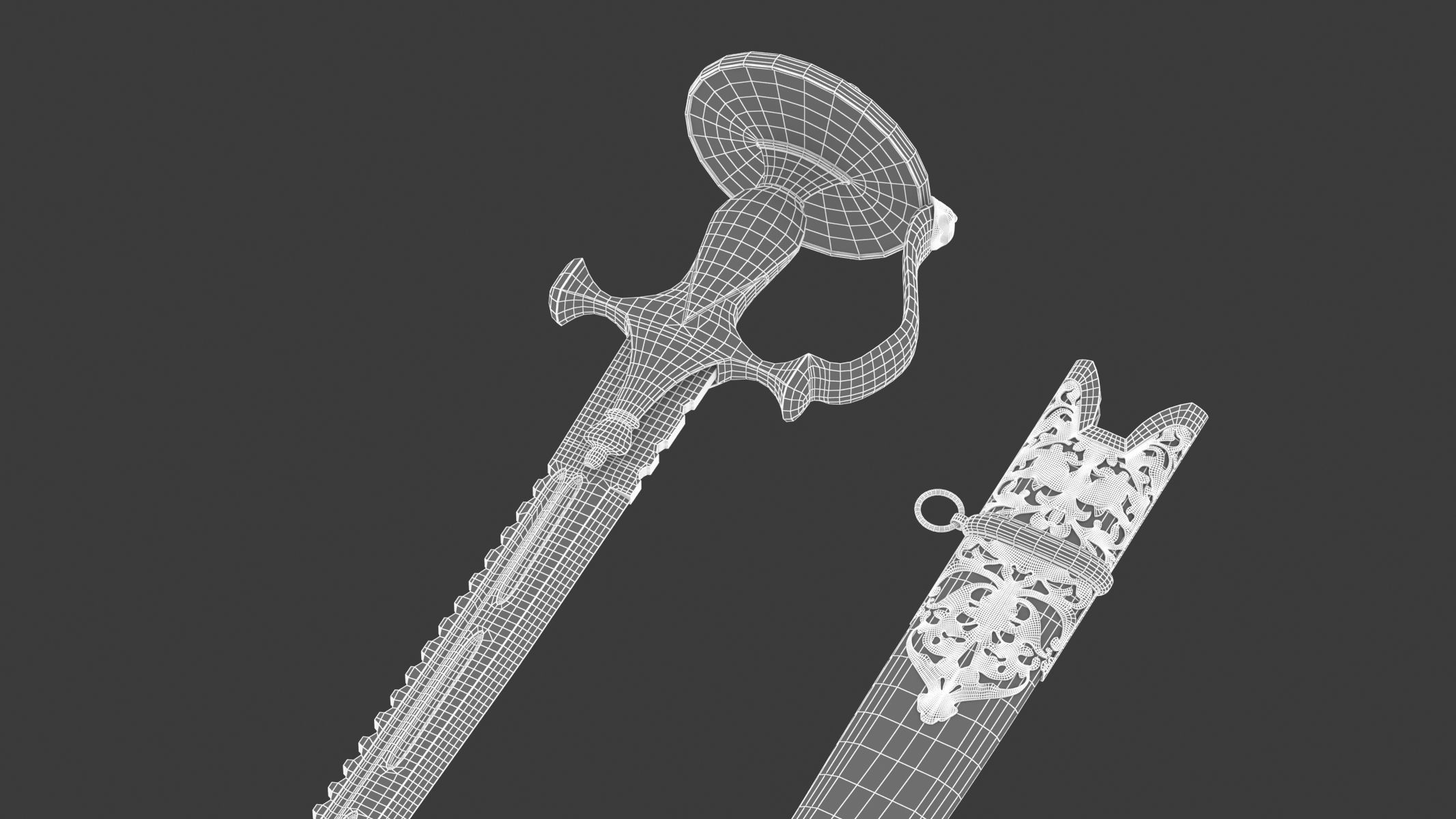 Talwar Sword Low-poly 3D model_17