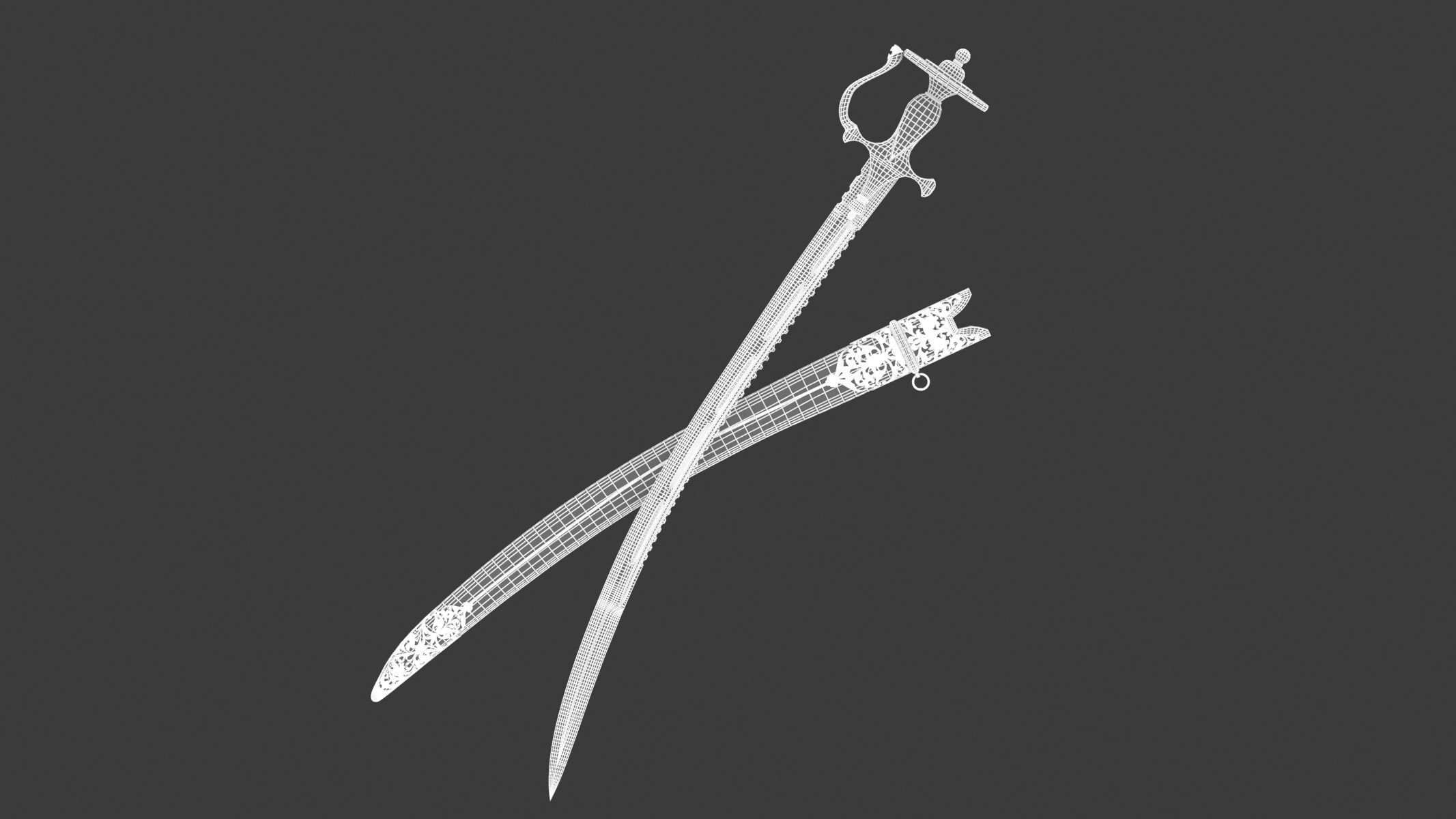 Talwar Sword Low-poly 3D model_15