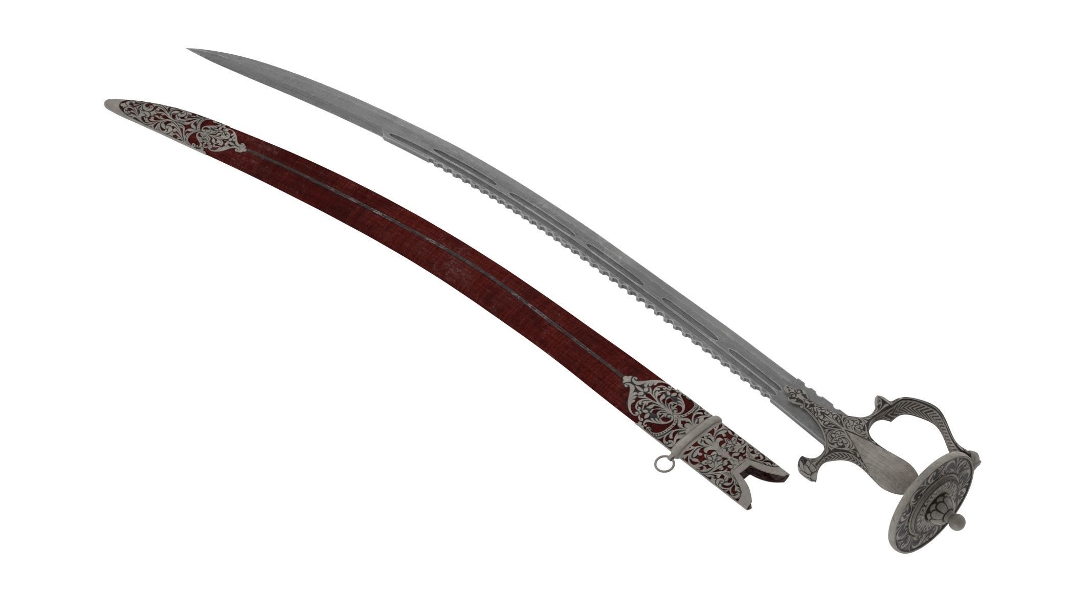 Talwar Sword Low-poly 3D model_1
