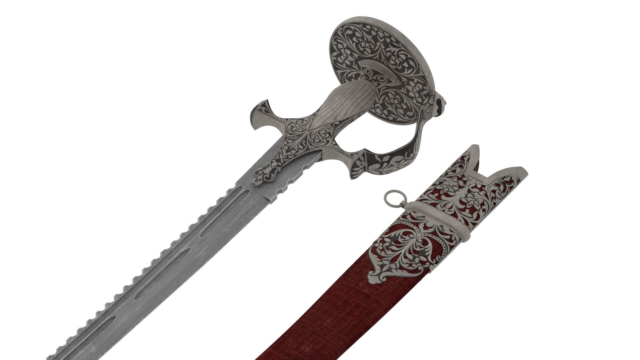 Talwar Sword Low-poly 3D model_7
