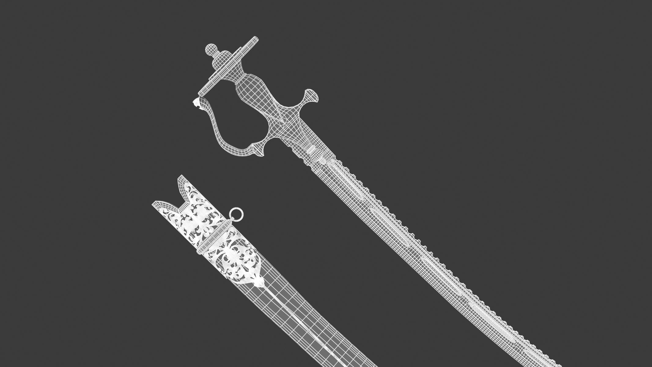 Talwar Sword Low-poly 3D model_16