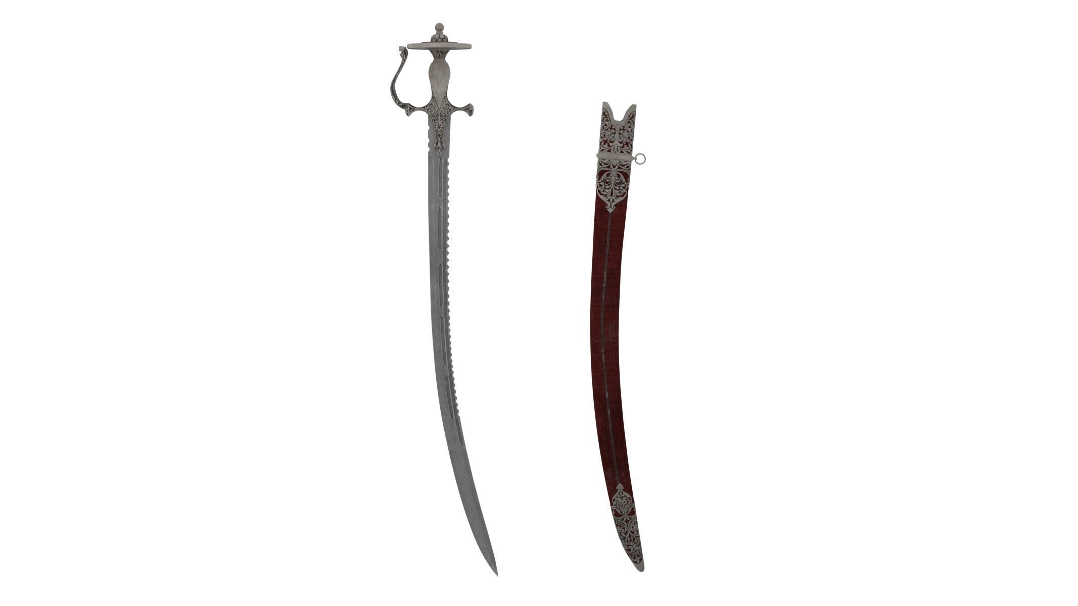 Talwar Sword Low-poly 3D model_4