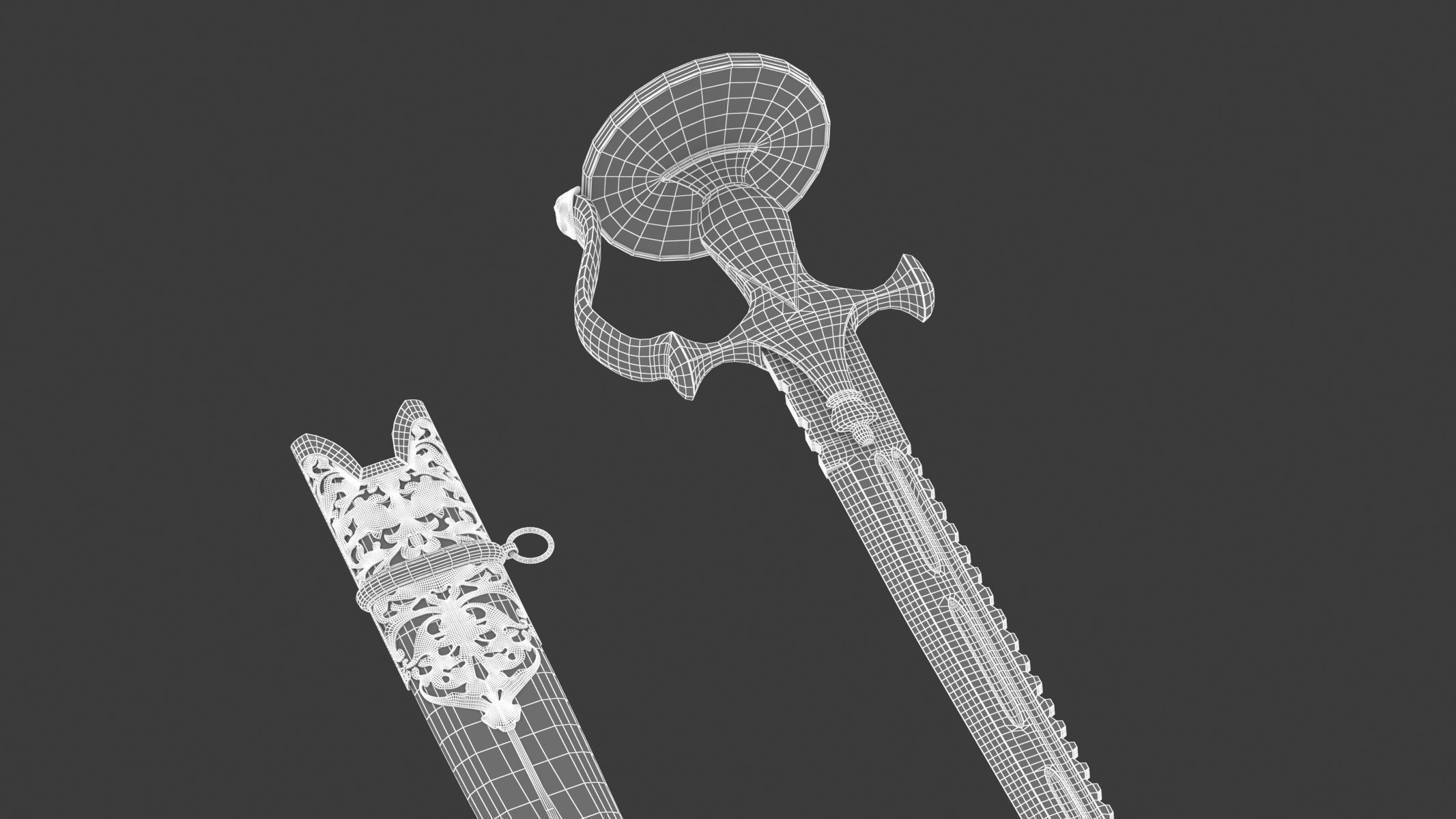 Talwar Sword Low-poly 3D model_18