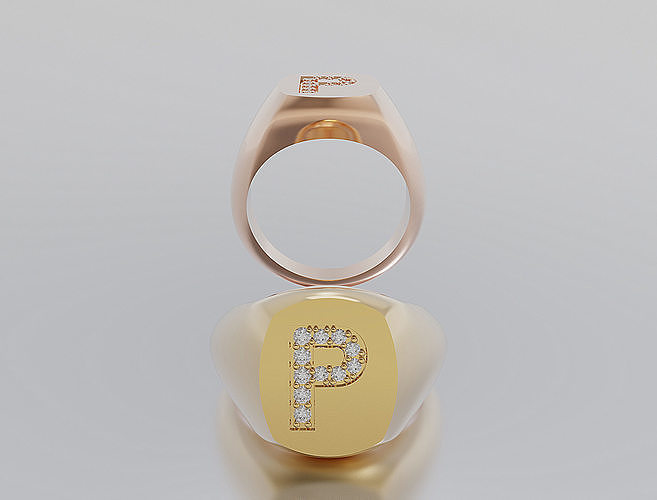Letter Ring 3D print model