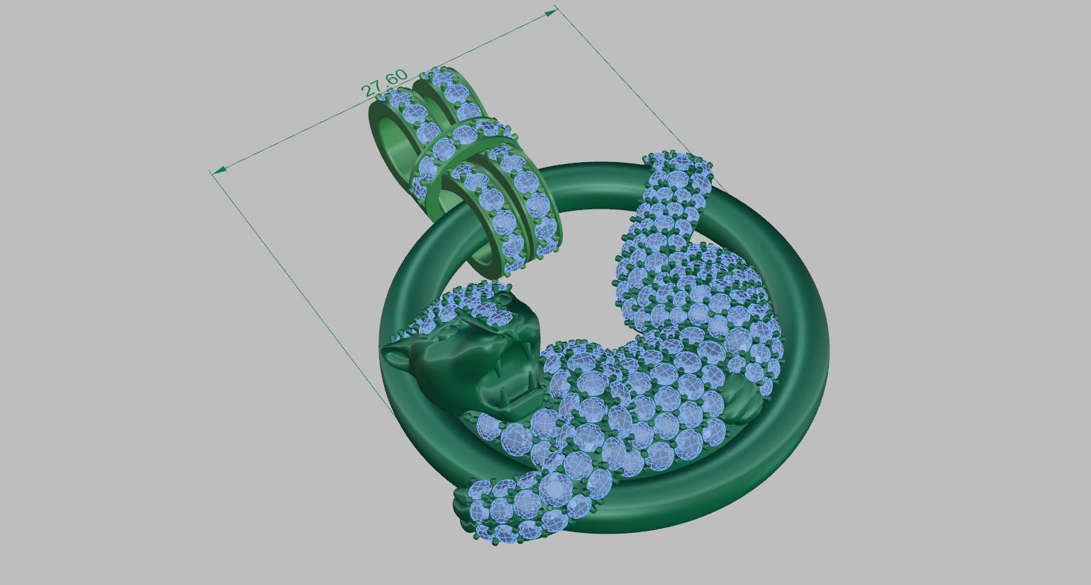 pendant diamond 3D print model_3