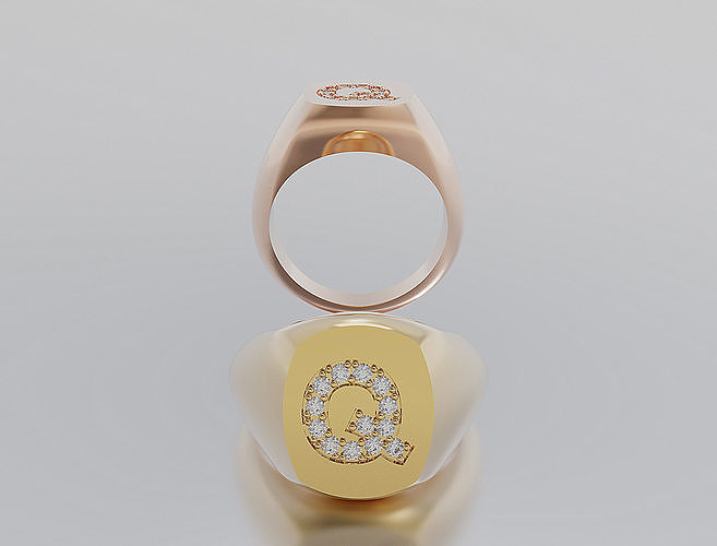 Letter Ring 3D print model