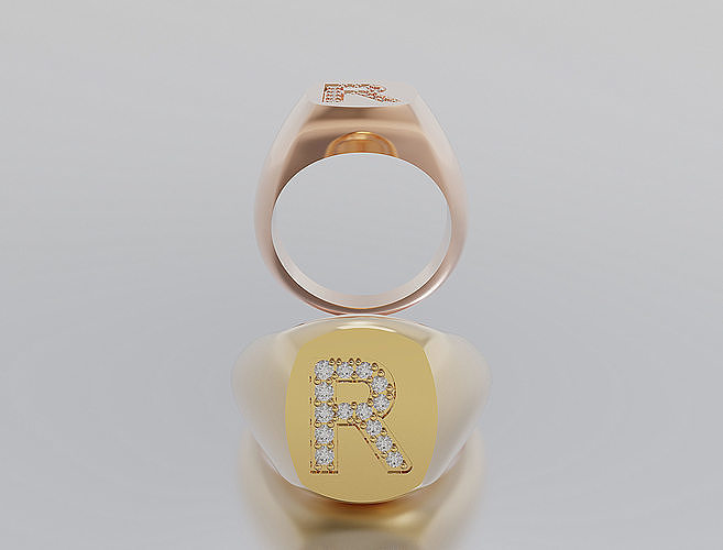Letter Ring 3D print model