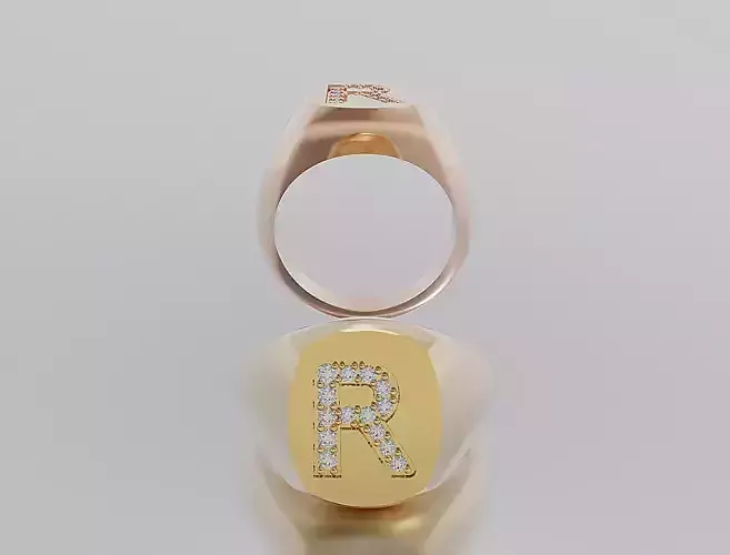 Letter Ring 3D print model