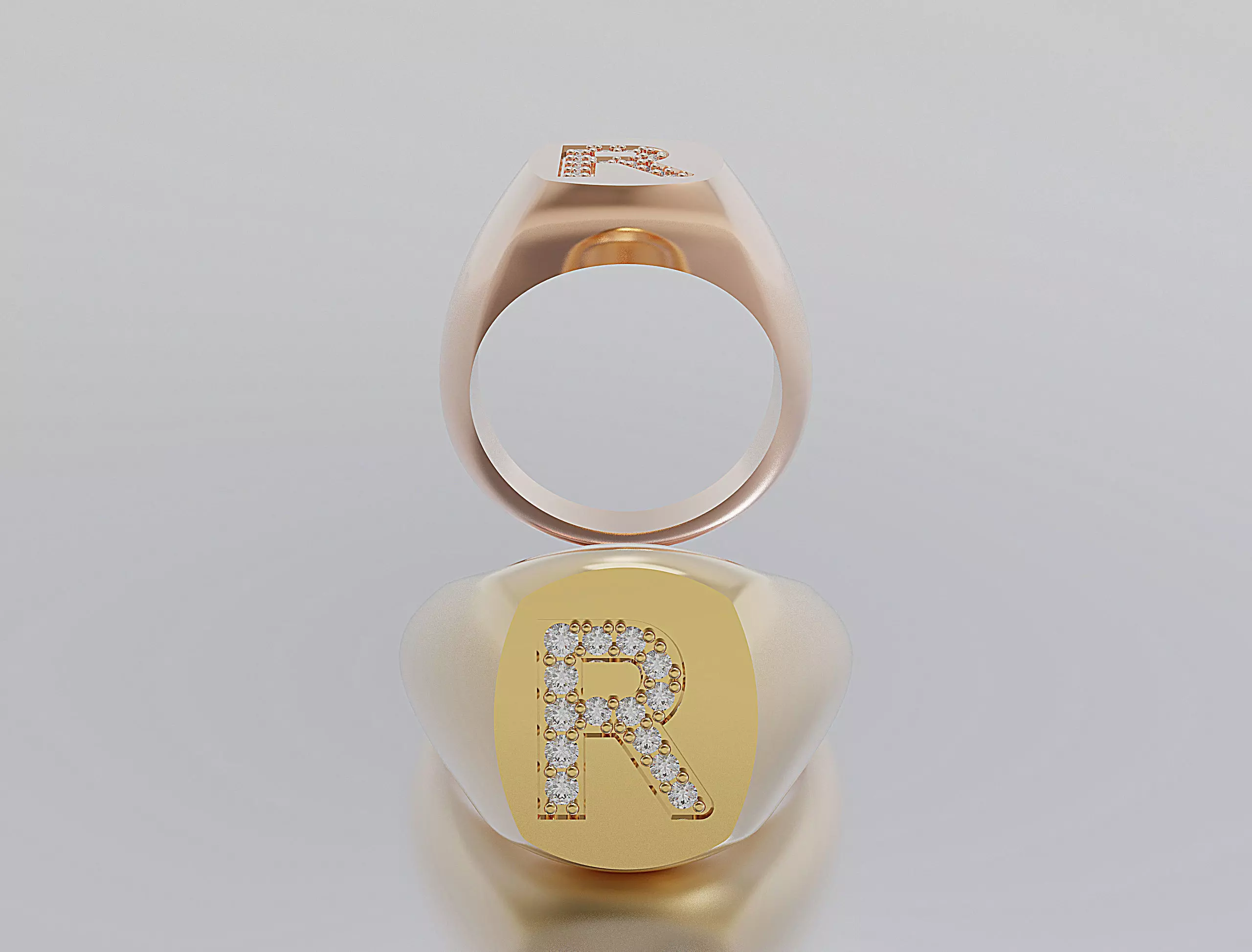 Letter Ring 3D print model_0