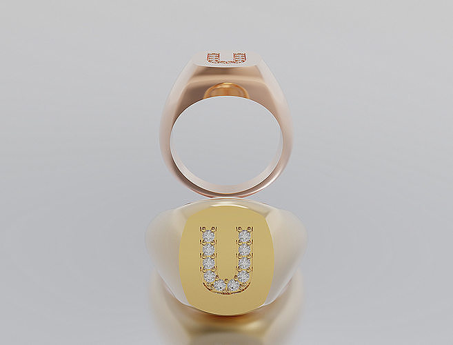 Letter Ring 3D print model