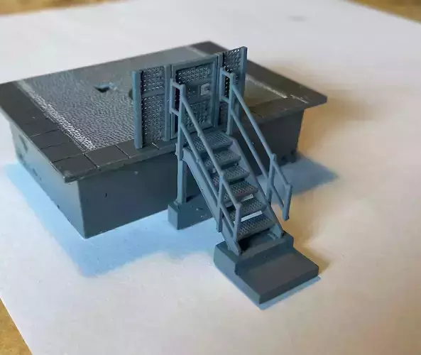 Model Railway Platform Access Steps and Access Gate 3D print model
