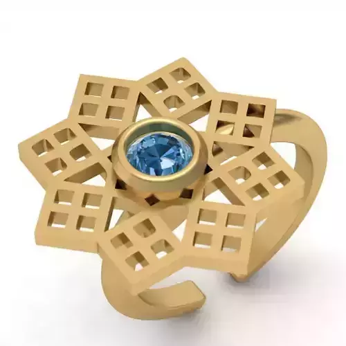 3d-model flower gold ring 3D print model