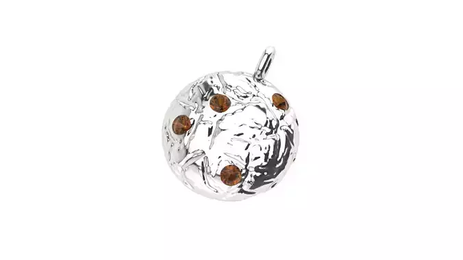 cookie sterling silver pendant with stones