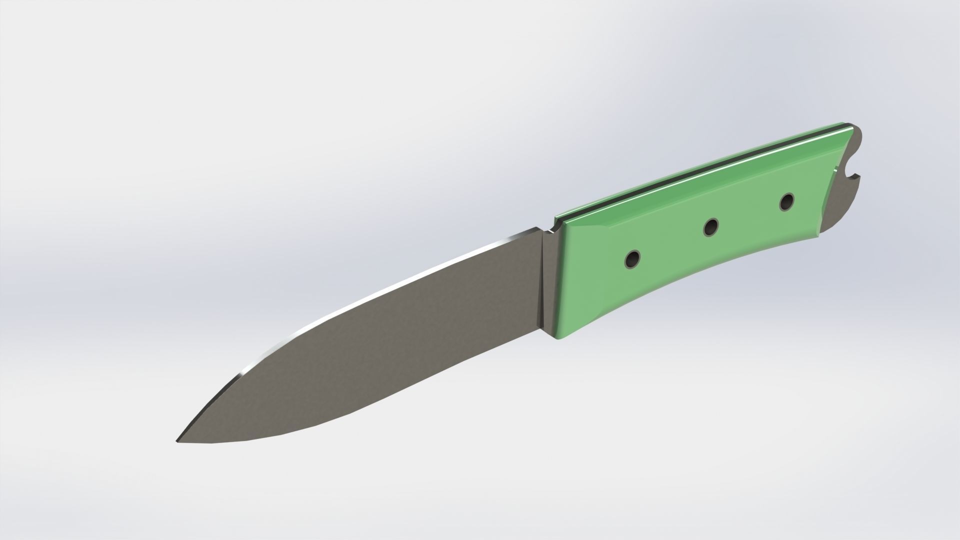 Knife Design 1 SolidWorks CAD Model 3D model rigged CGTrader