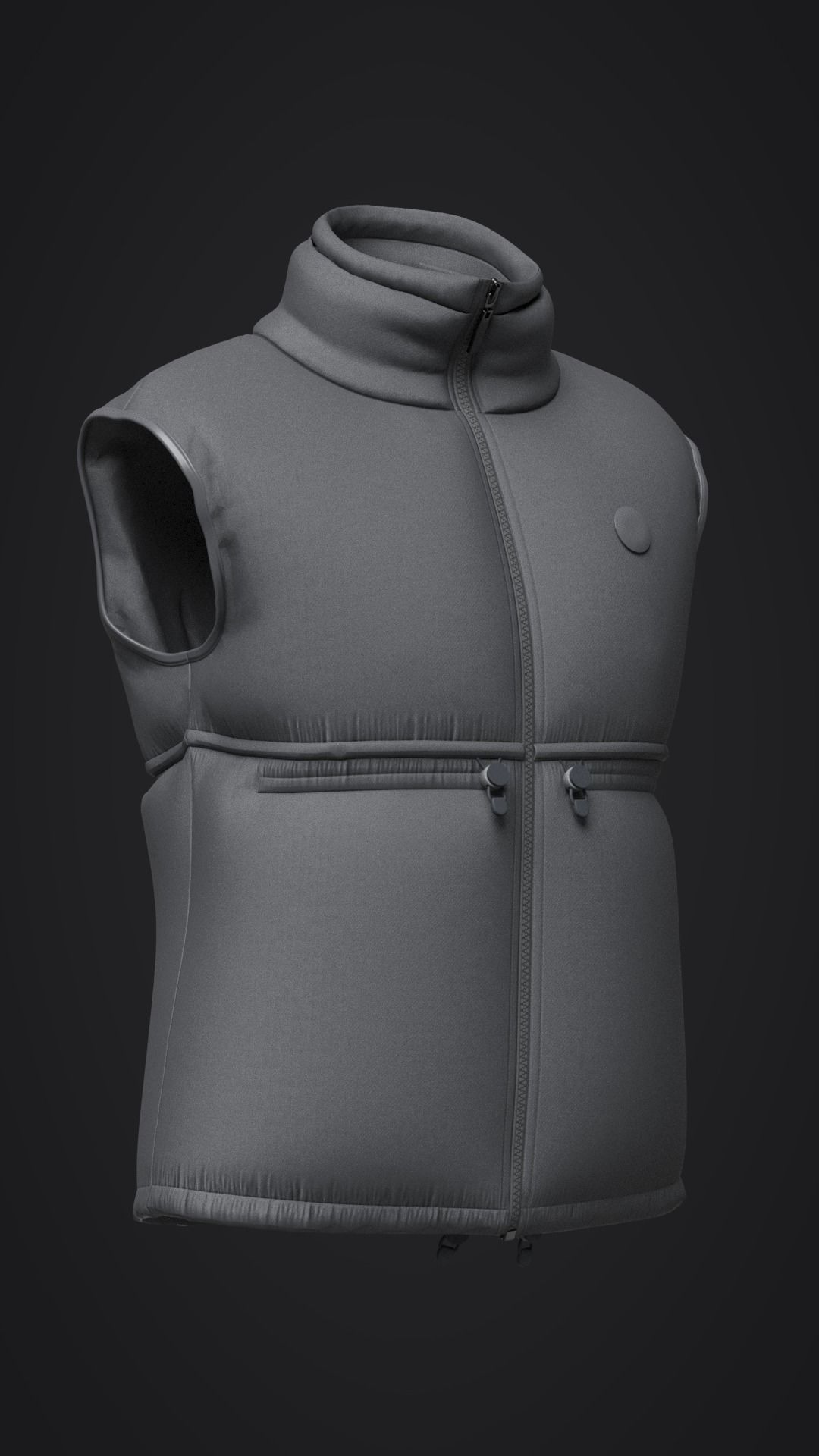 puffer jacket with sewing pattern 3D model_6