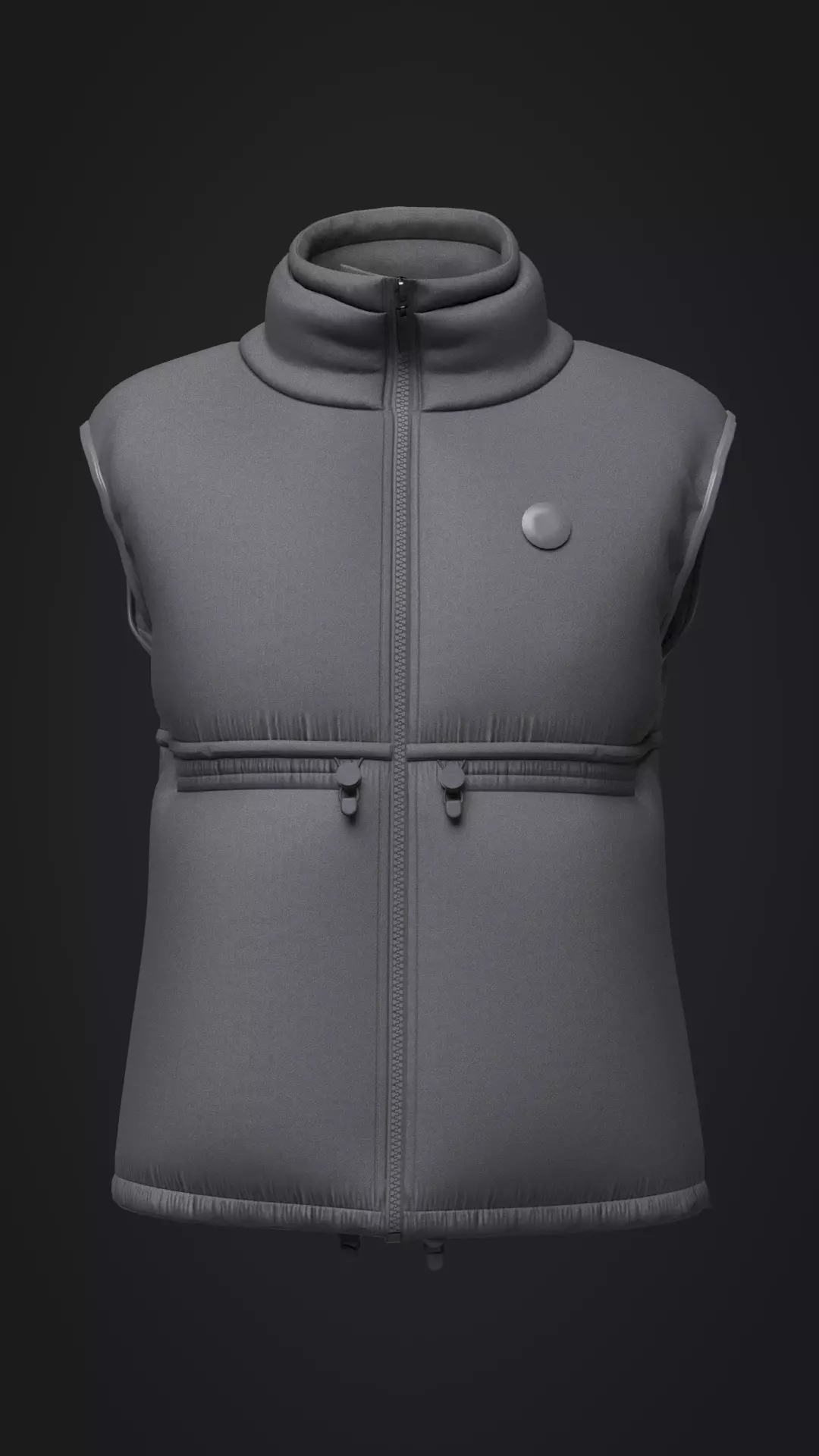 puffer jacket with sewing pattern 3D model_0