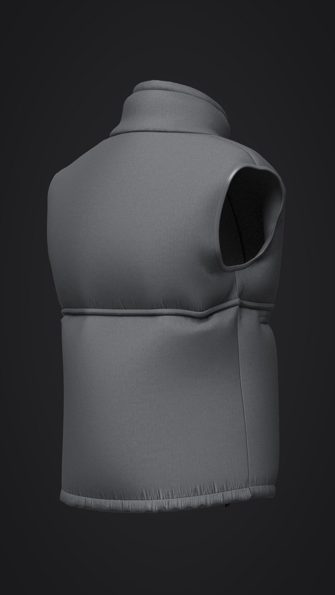 puffer jacket with sewing pattern 3D model_2