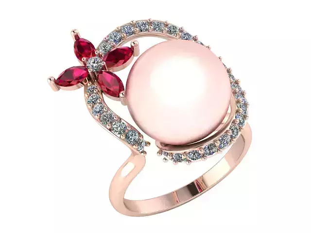 pearl Dimond ring 3D print model