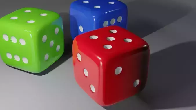 A pack of die placed random to each other