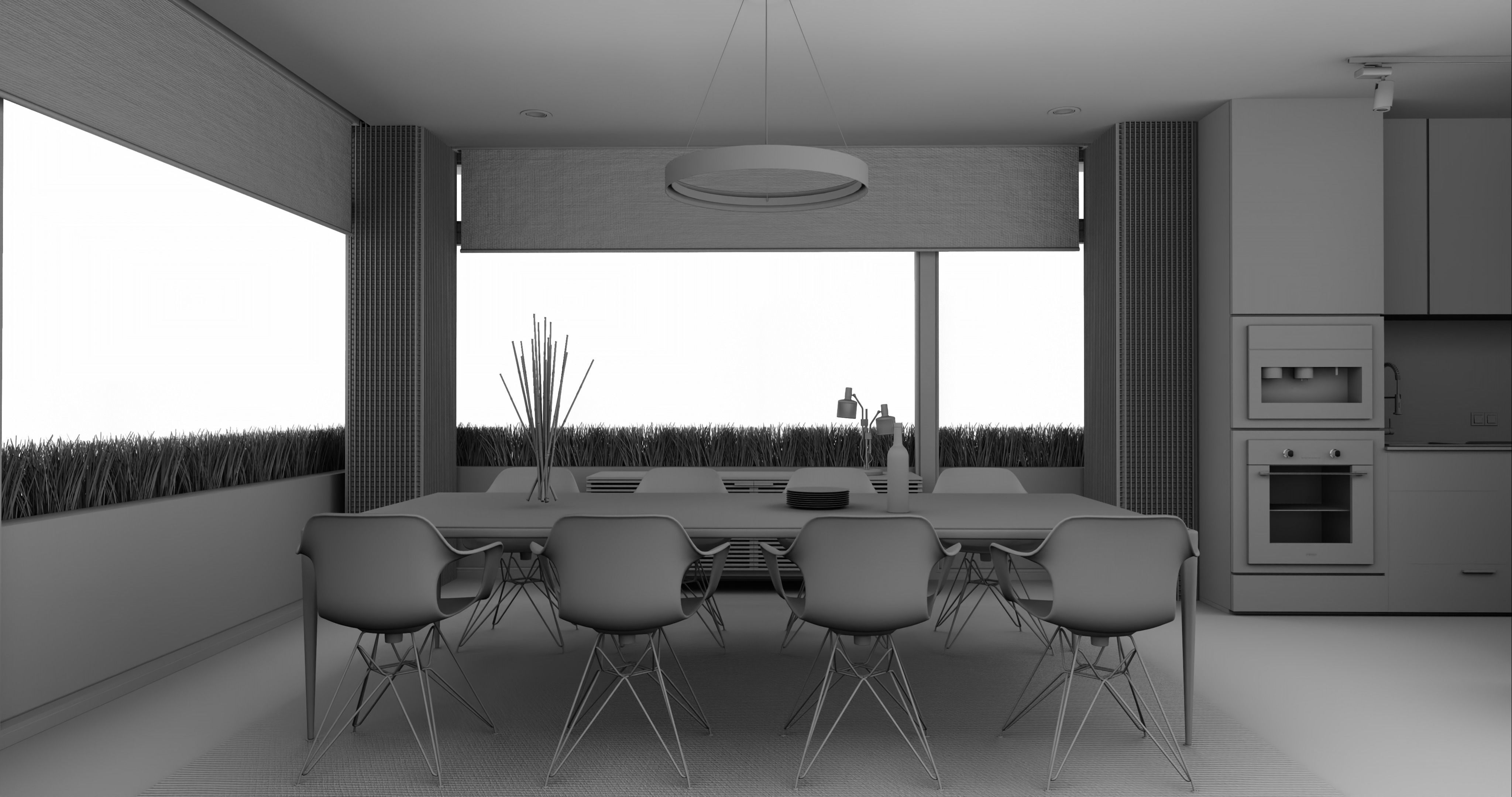 Modern living - B4 3D model_10