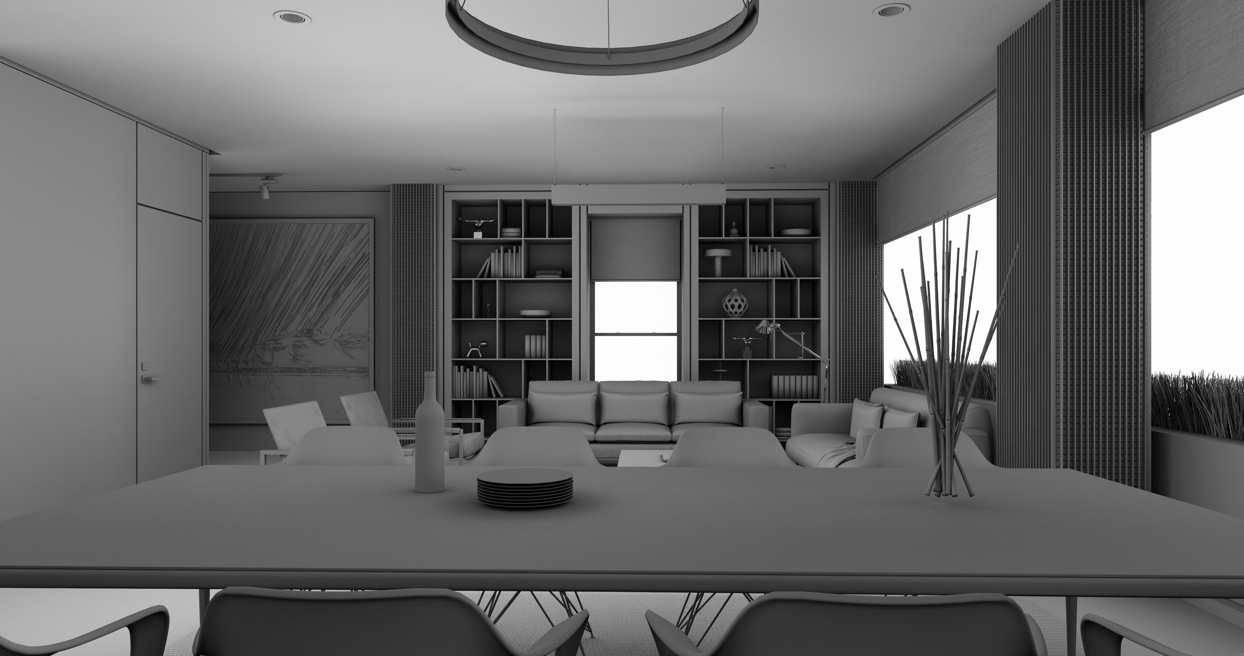 Modern living - B4 3D model_13