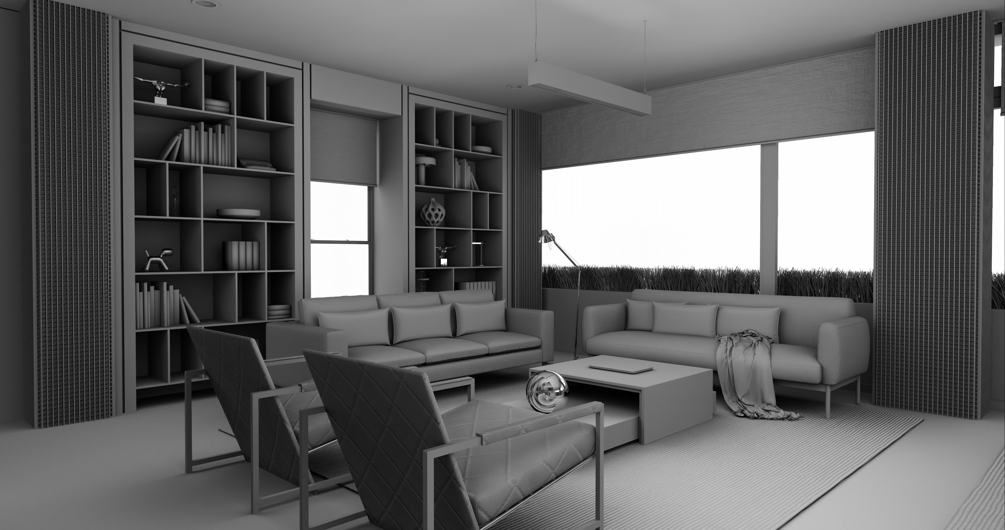 Modern living - B4 3D model_15