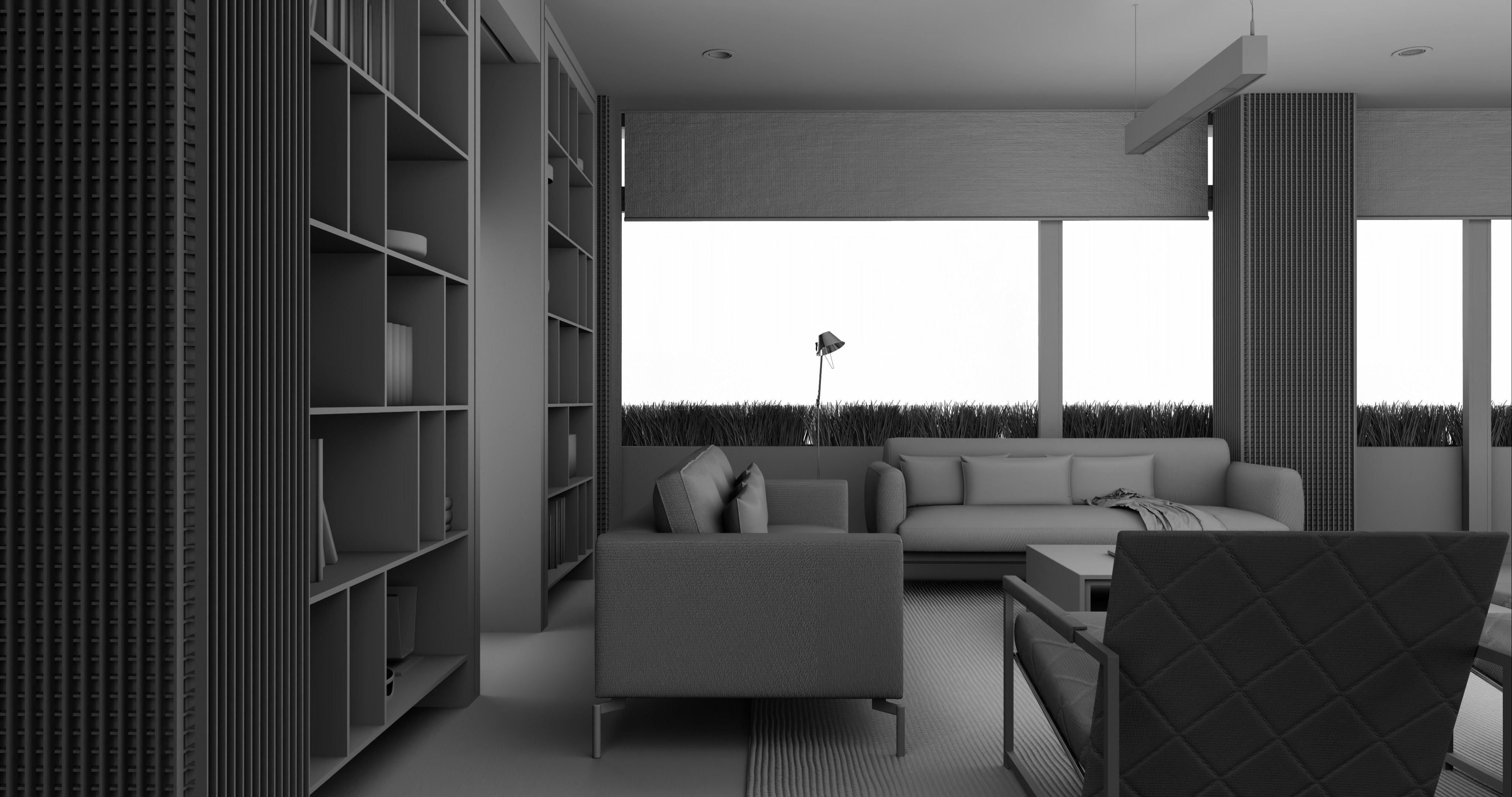 Modern living - B4 3D model_14