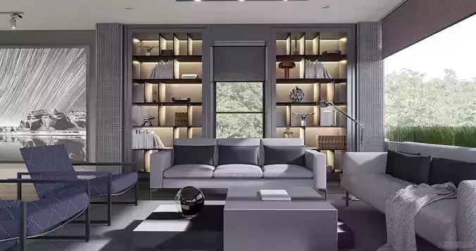 Modern living - B4 3D model