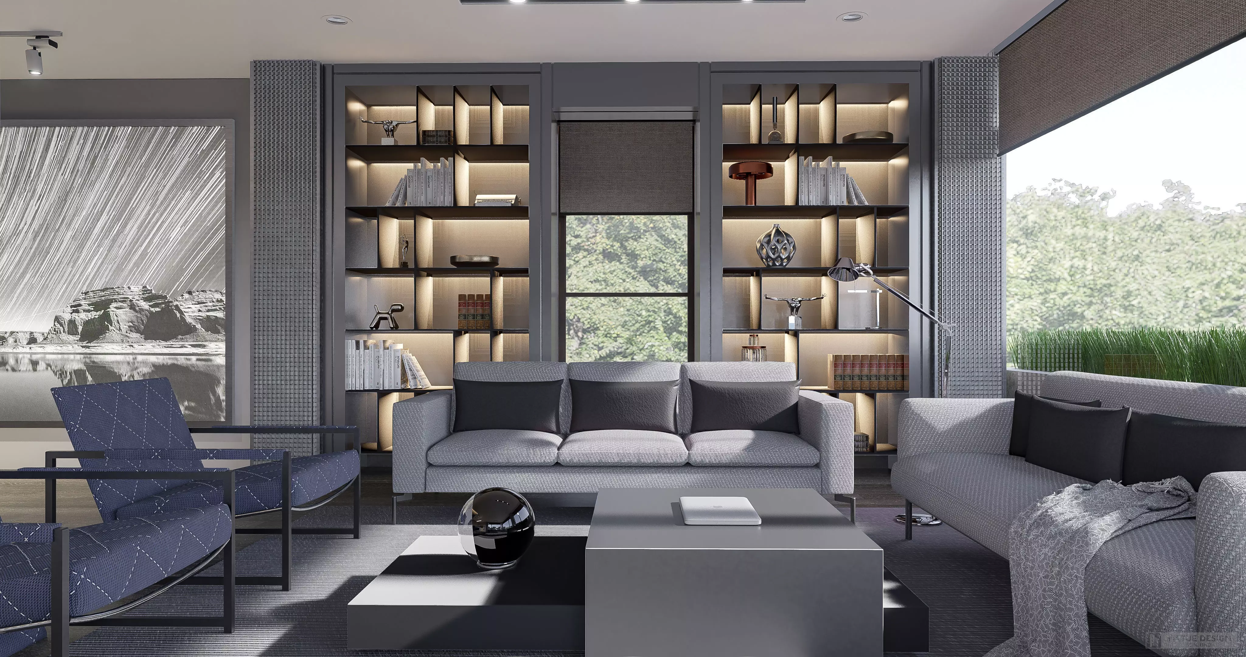 Modern living - B4 3D model_0