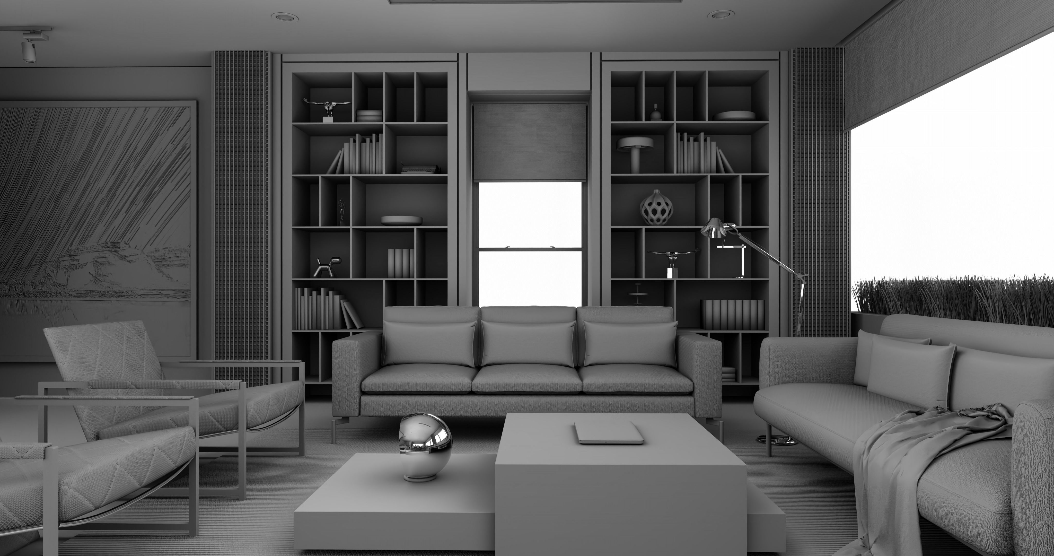 Modern living - B4 3D model_17