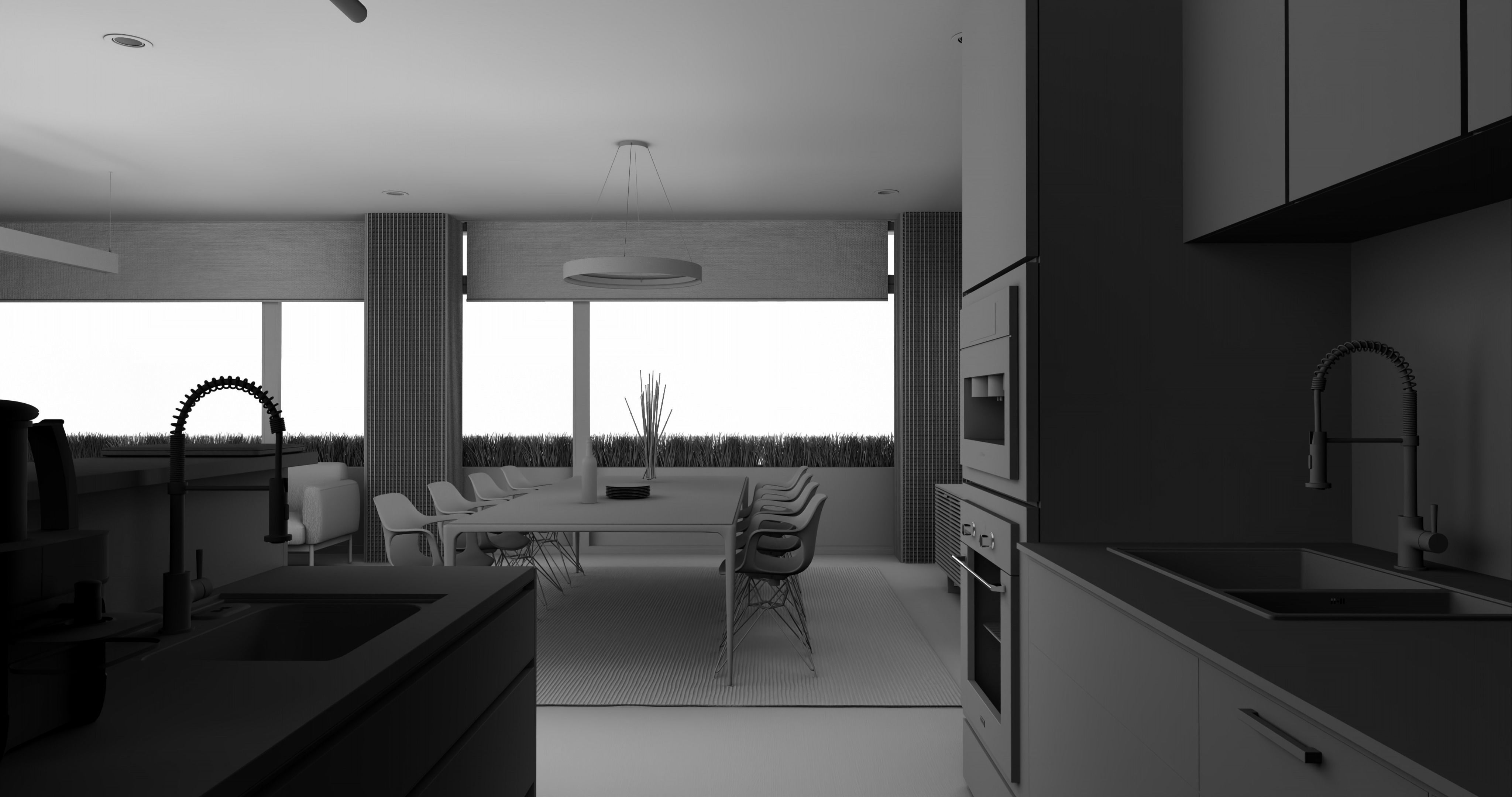 Modern living - B4 3D model_9