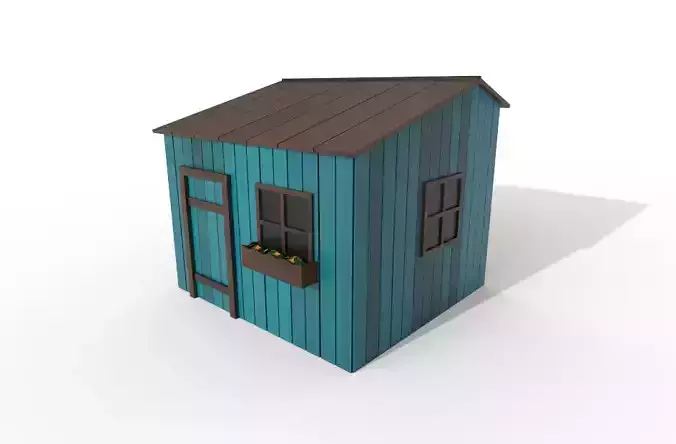 Low Poly House 001 - 3022 poly Low-poly 3D model