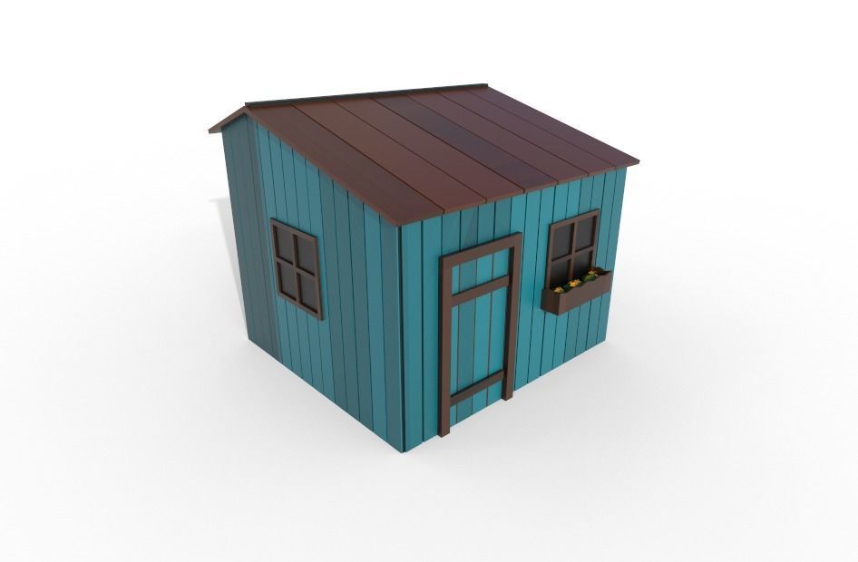 Low Poly House 001 - 3022 poly Low-poly 3D model_1