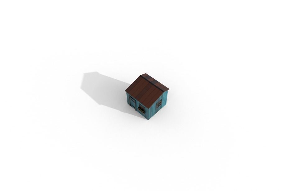 Low Poly House 001 - 3022 poly Low-poly 3D model_3