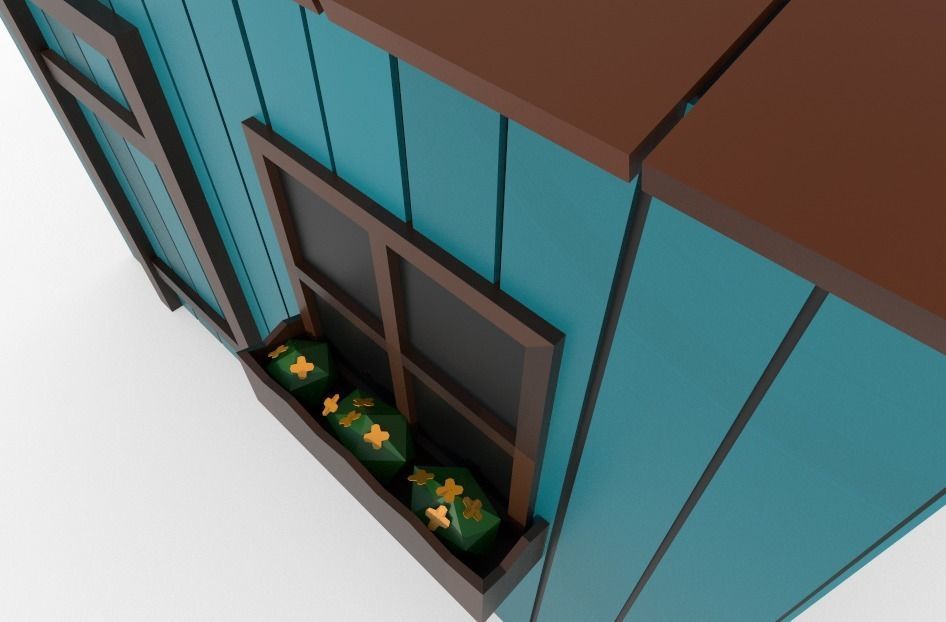 Low Poly House 001 - 3022 poly Low-poly 3D model_4