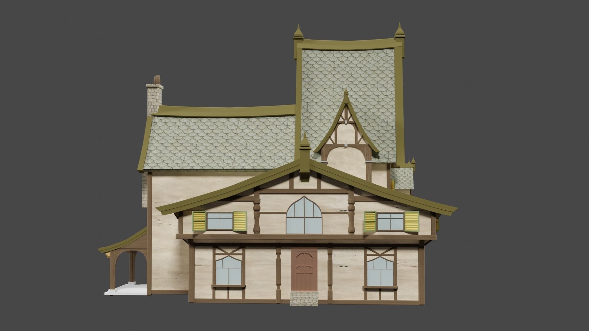 Medieval house 3D model_4