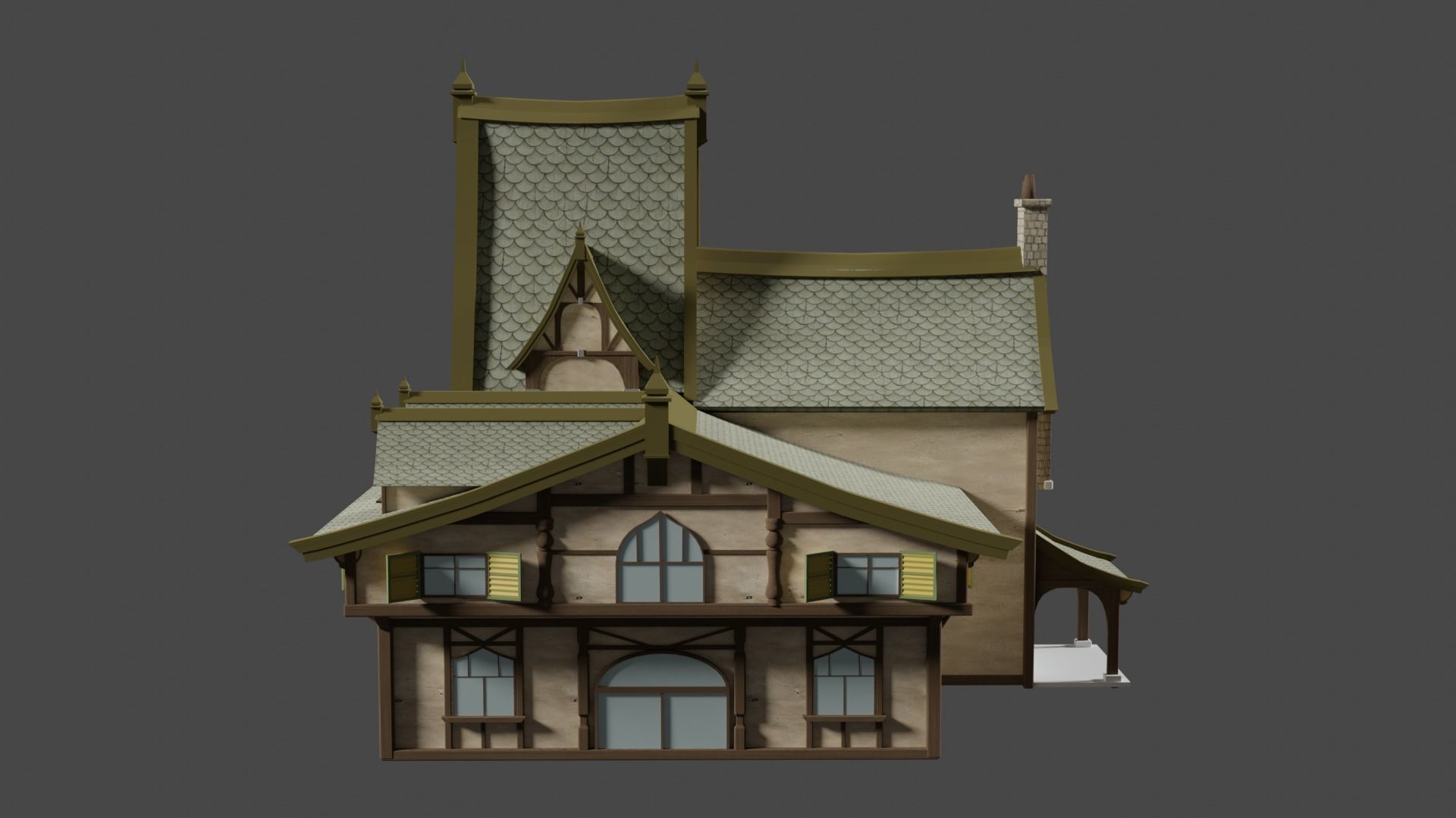 Medieval house 3D model_5