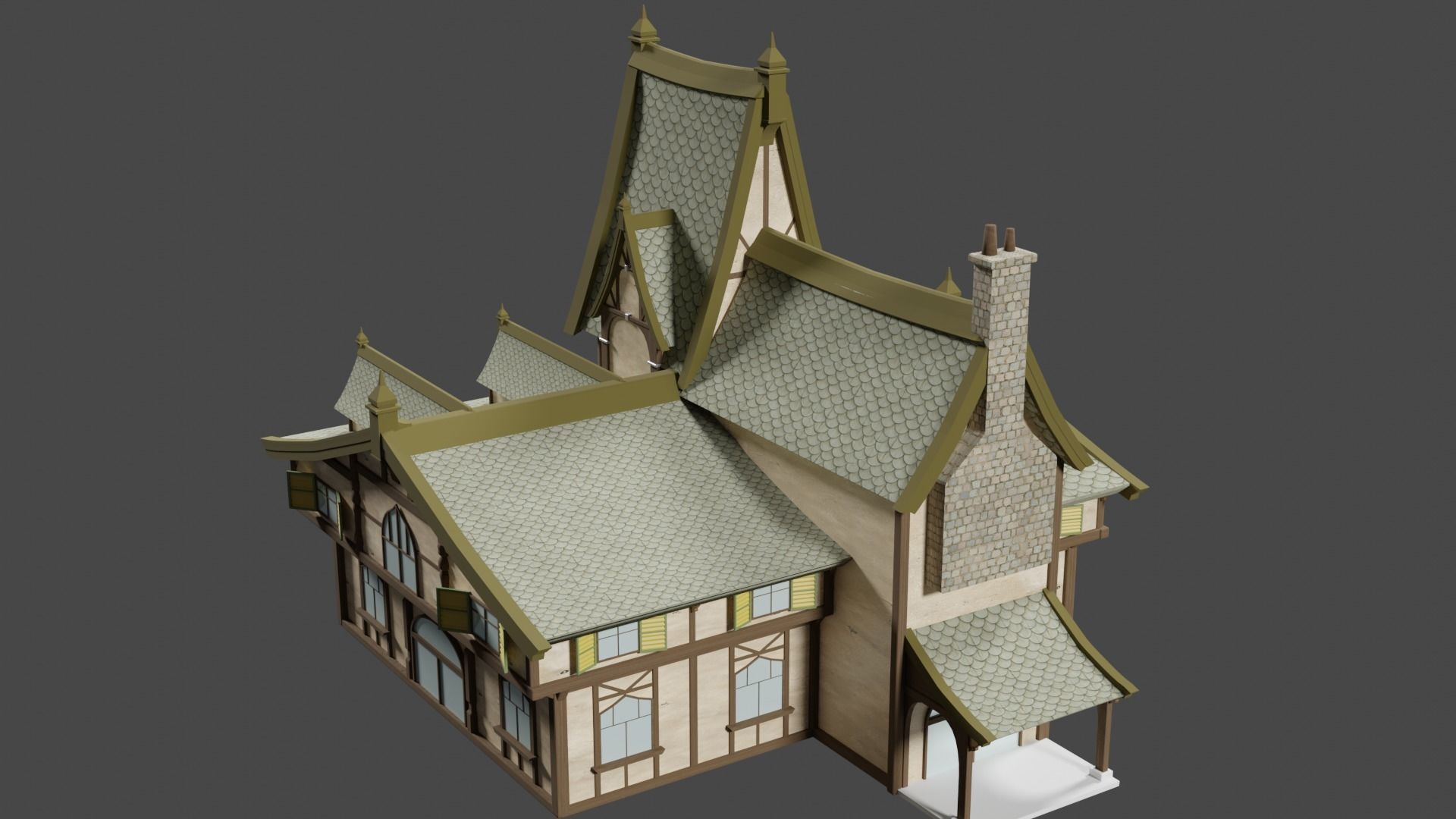 Medieval house 3D model_6