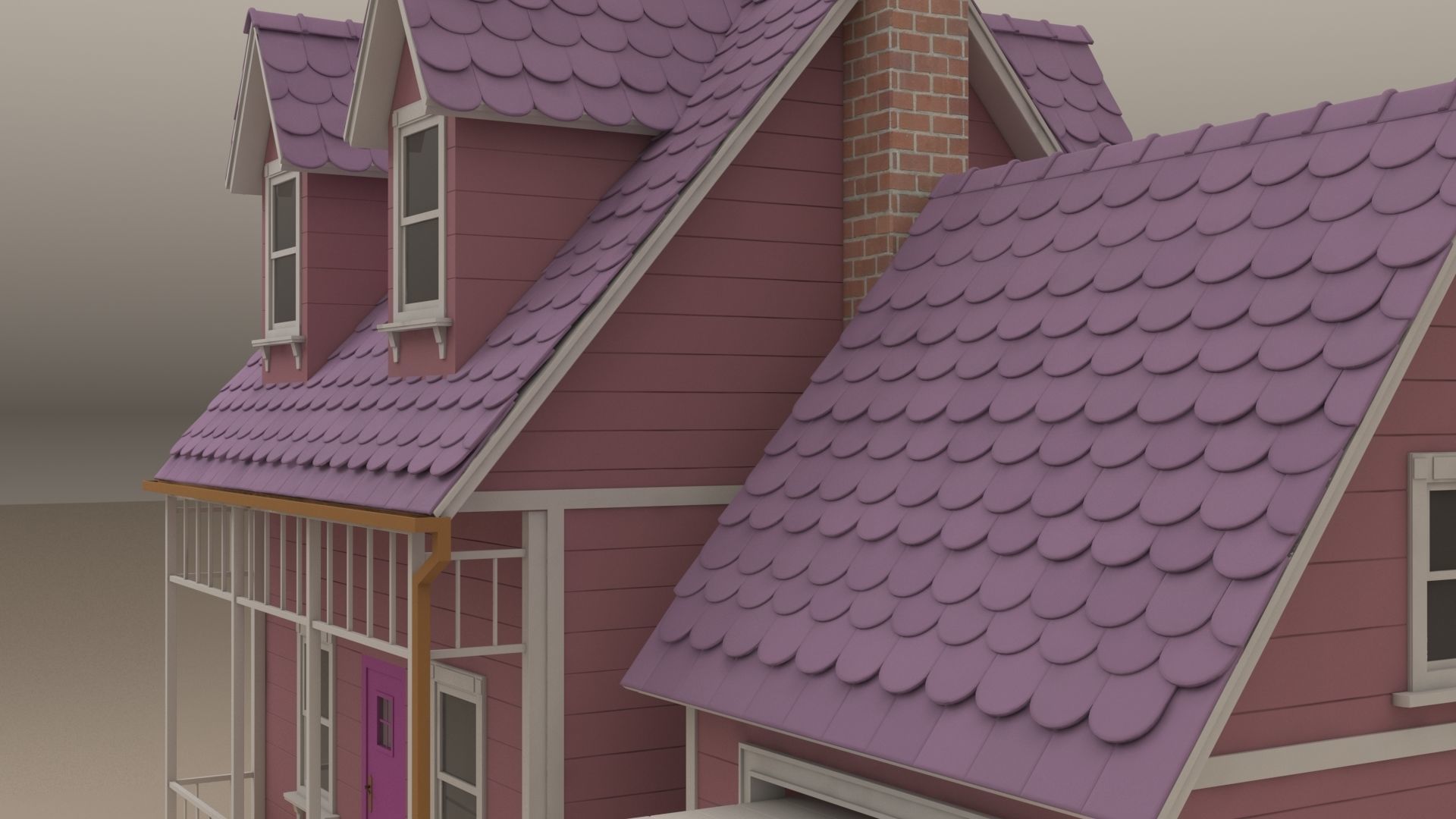 Cartoon House 3D model_5