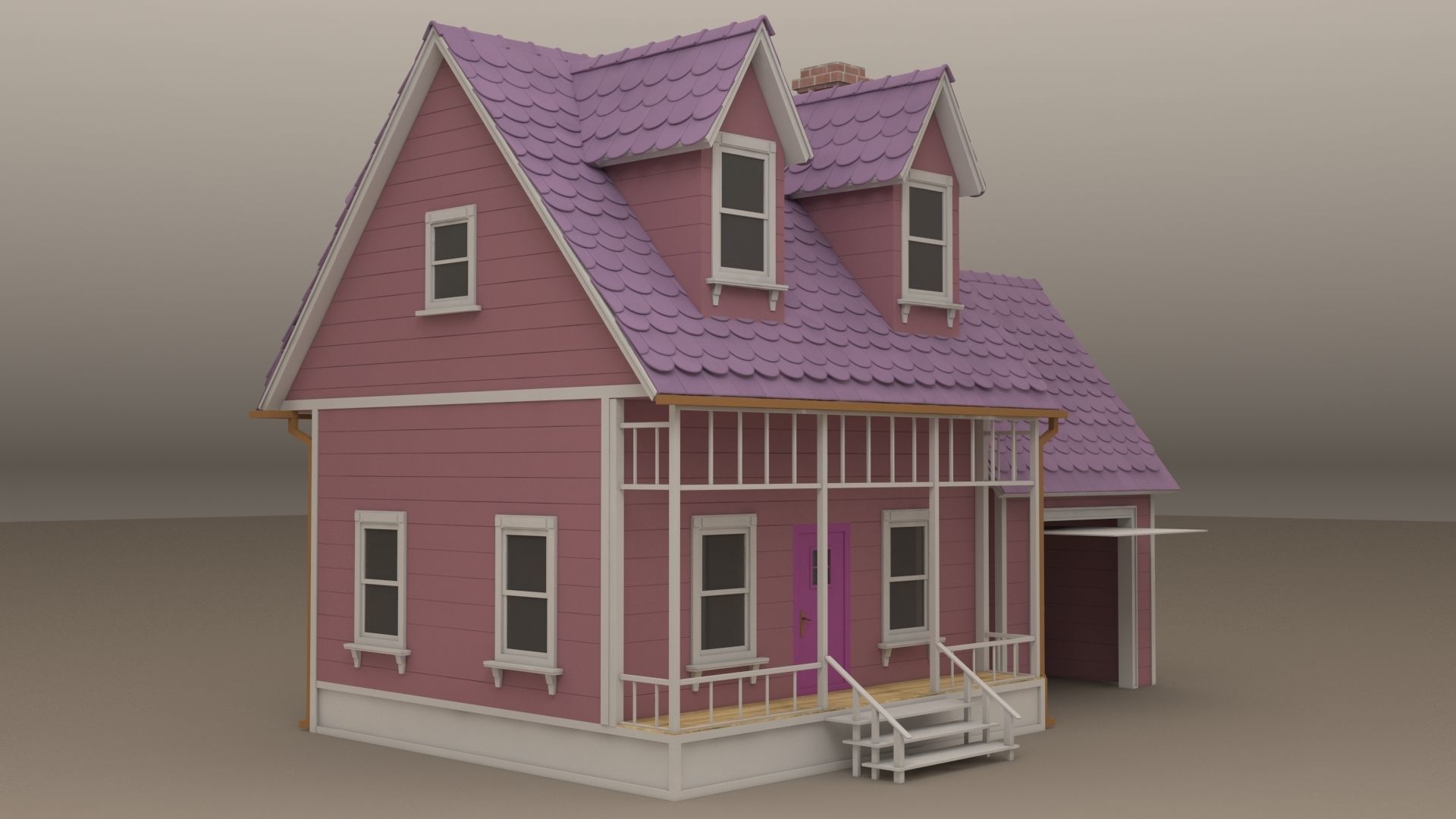 Cartoon House 3D model_1