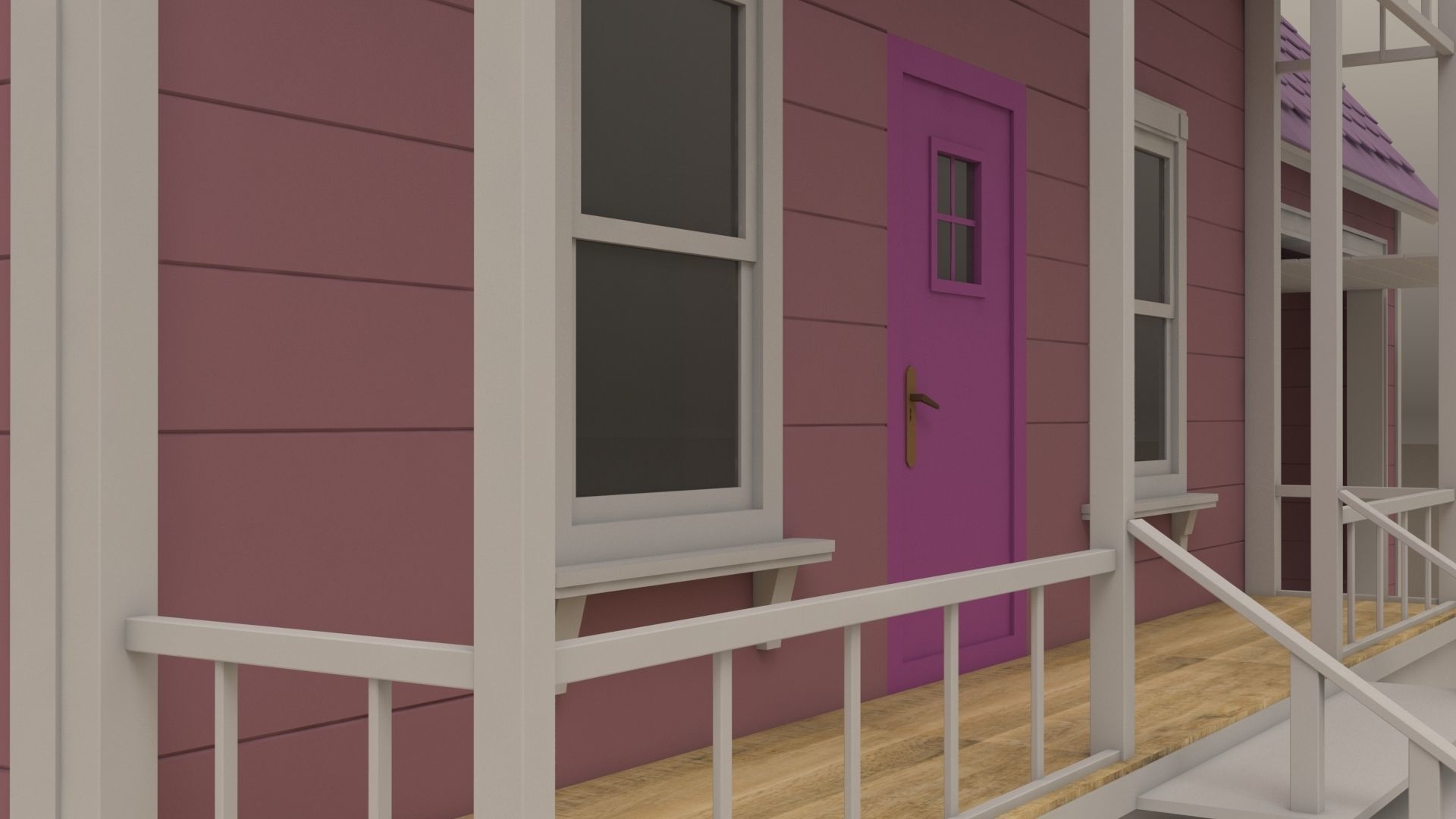 Cartoon House 3D model_4