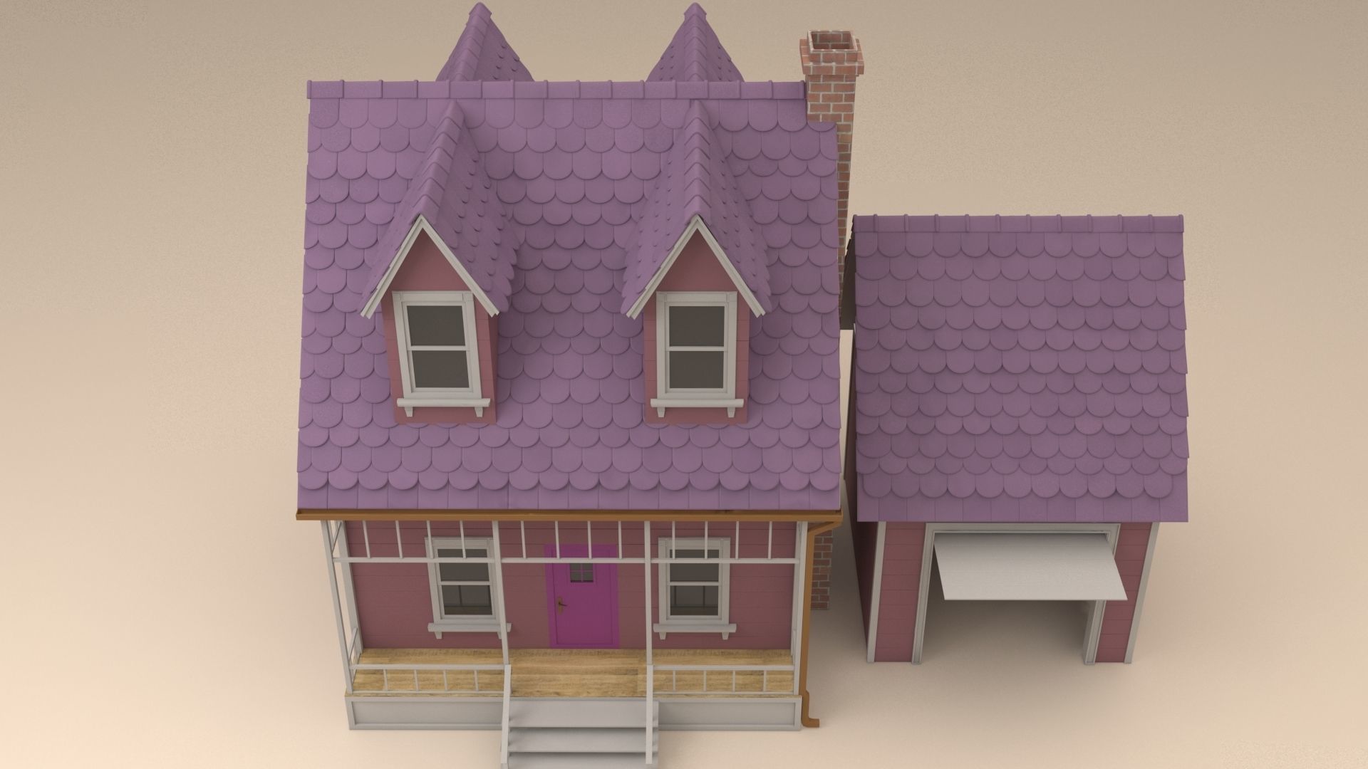 Cartoon House 3D model_6