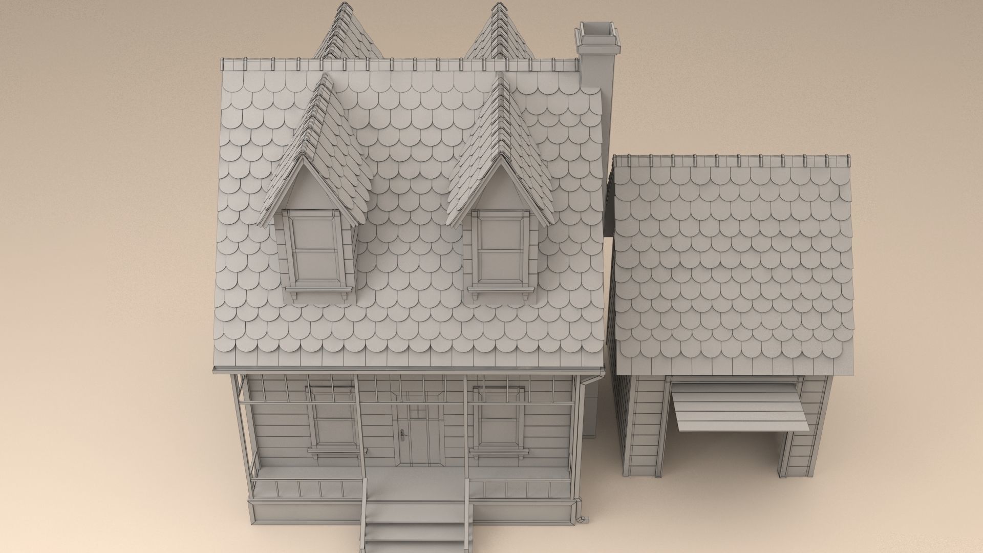 Cartoon House 3D model_13