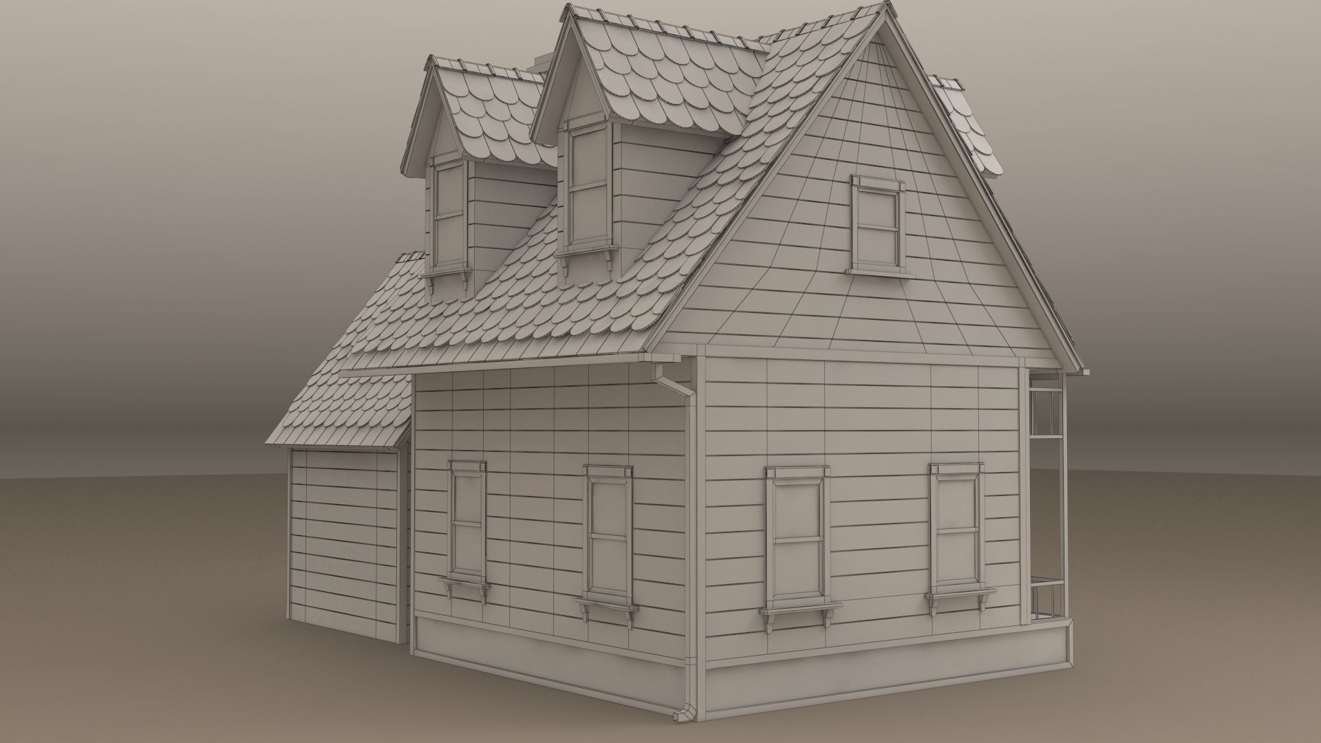 Cartoon House 3D model_9