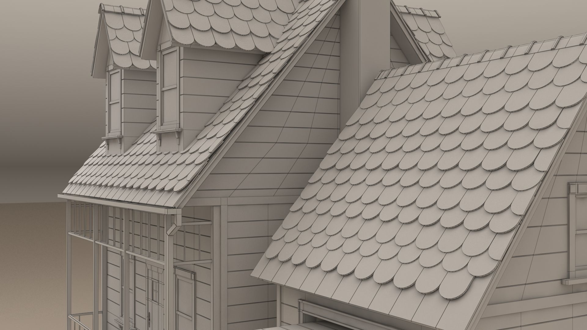 Cartoon House 3D model_12