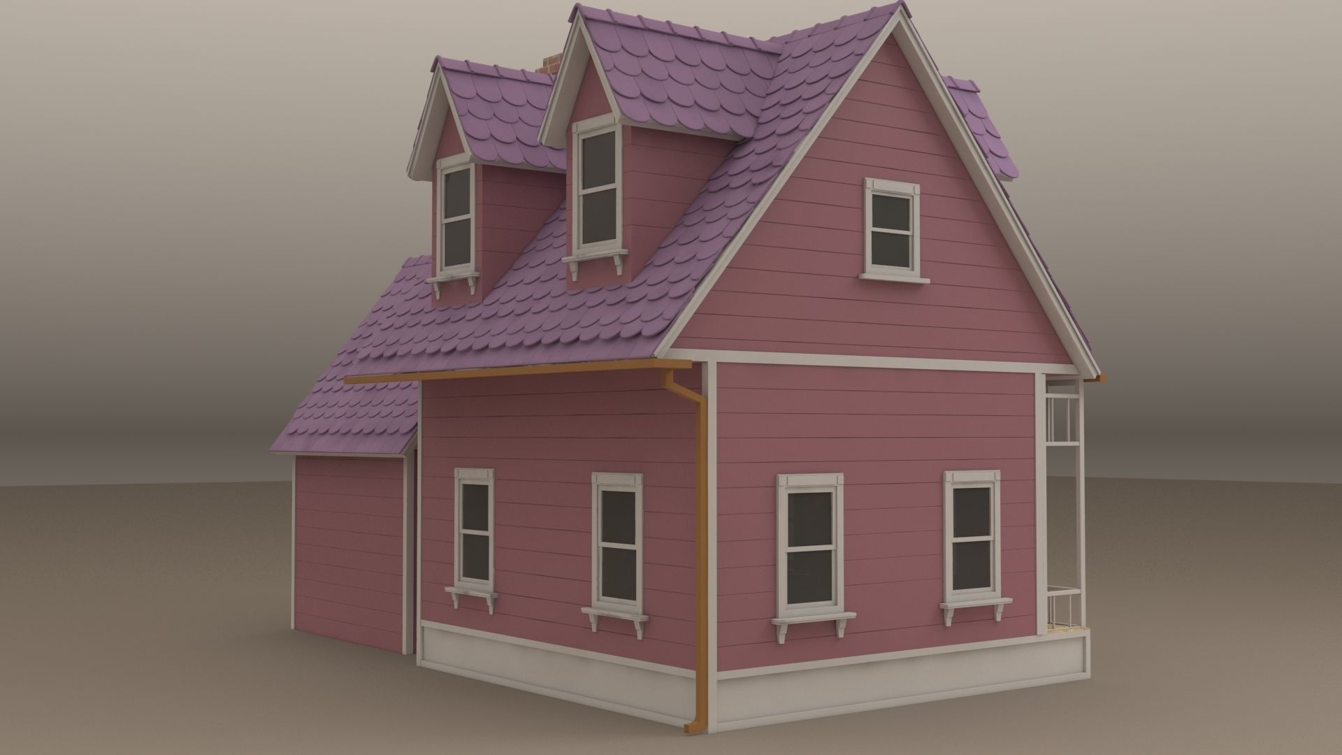 Cartoon House 3D model_2